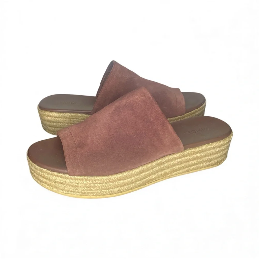 Vince Solana Suede Espadrille Wedge Sandal Size 11